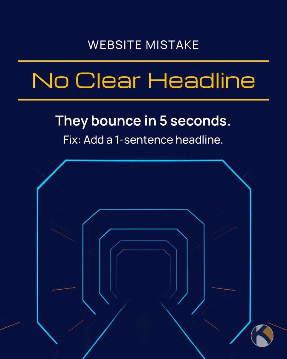 KMDwebsites's tweet image. Most small business sites lose leads because the homepage doesn’t clearly say what they do.

Fix: add a 1-sentence headline at the top:
“I help [who] get [result] with [service].”

Small change, big conversion boost.

#webdesign #websitedesign #smallbusiness #smallbusinessowner