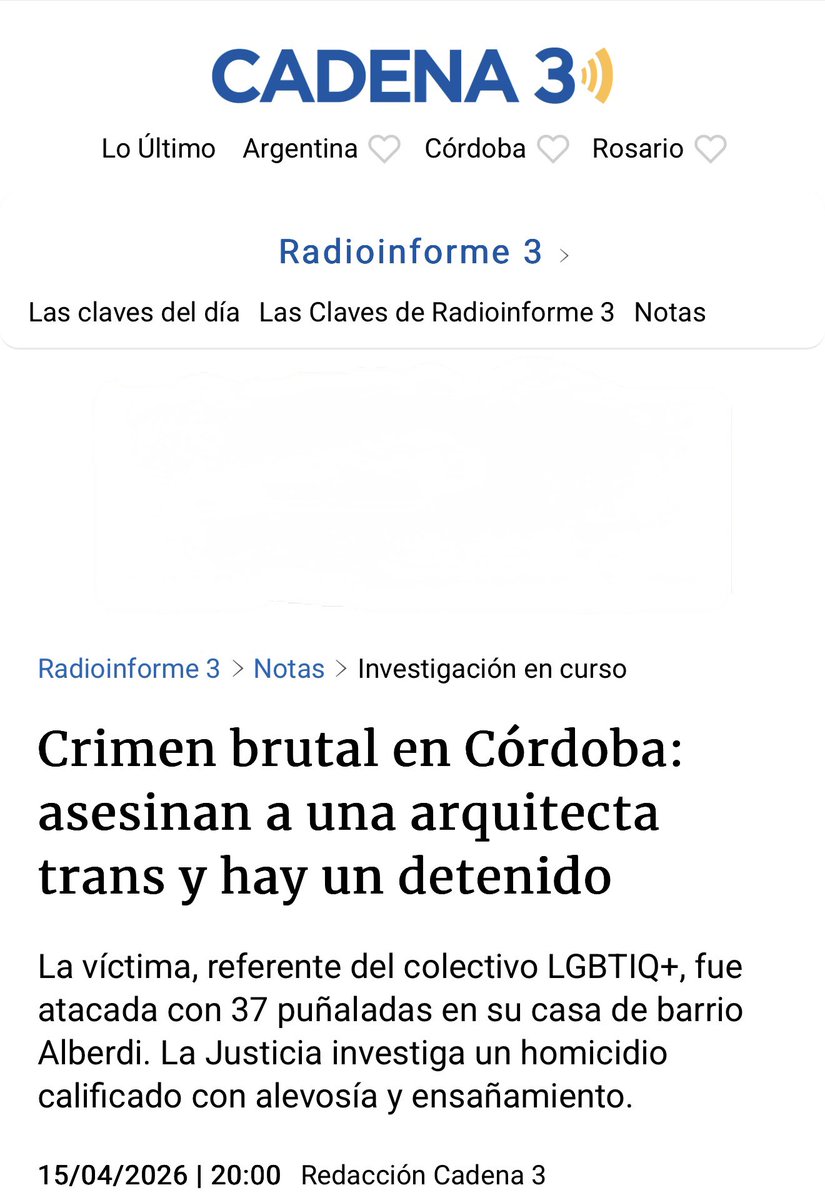 NancyAlmada's tweet photo. ¿Hasta cuándo, Señor Gobernador @MartinLlaryora?

Mientras usted y el intendente @PasseriniOk se pasean por los medios nacionales dando lecciones de cómo gobernar, hablando de candidaturas y sacándose fotos, a Córdoba la dejaron completamente abandonada.

En solo 48 horas:
🔴 Asesinaron brutalmente a una arquitecta trans.
🔴 Tiraron de la bici a una mujer para robarle y terminó chocando contra un auto (todo filmado).
🔴 En Villa Allende los vecinos ya están colocando portones porque la inseguridad los obligó y crece el conflicto.

Gobernador: dejen de hablar por los medios y háganse cargo de lo que realmente le importa a la gente: vivir en paz y sin miedo.
Córdoba está abandonada. Basta de marketing y de ausencia.

#InseguridadCórdoba #BastaDeMiedo #GestiónAusente