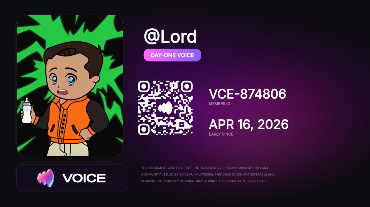 LordScalez's tweet image. Just got my @Voicehavefun membership card!

Member ID: VCE-874806

#Voice #VoiceFun #VoiceCommunity