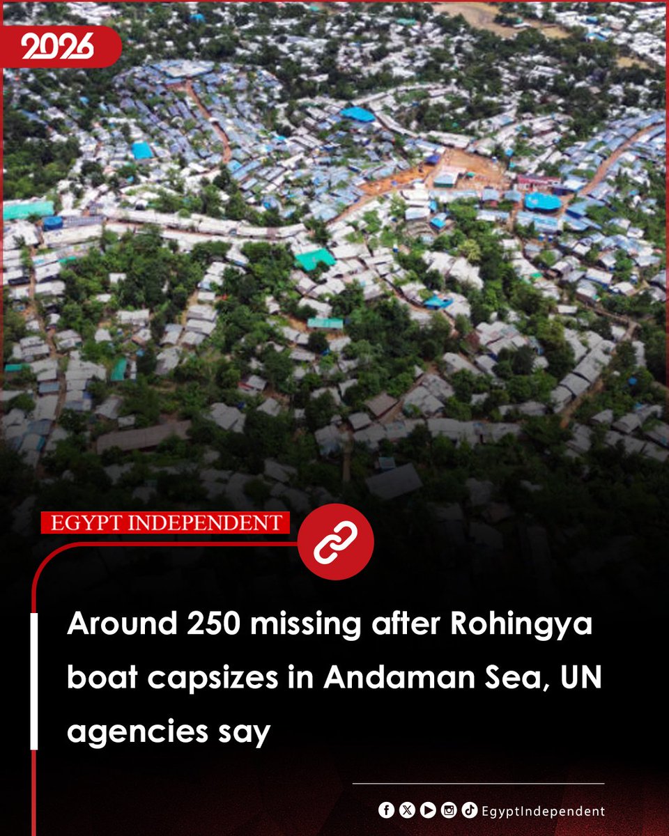 EgyIndependent's tweet image. #AMAY | Around 250 missing after Rohingya boat capsizes in Andaman Sea, UN agencies say
egyptindependent.com/around-250-mis…