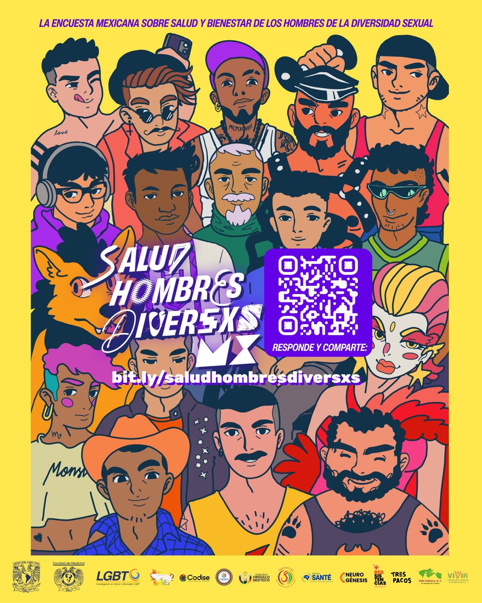 OsosMusculososM's tweet photo. 🏳️‍🌈 🐻 Participa en la encuesta #SaludHombresDiversxsMX 🏳️‍🌈🐻

En ella se busca conocer sobre la salud y el bienestar de los hombres cis de la diversidad sexual en #México.
💬 Participa de forma anónima y confidencial.
📲 Tu voz cuenta. Comparte.

Ve al siguiente enlace ⬇️
📍 https://t.co/XmiWR8Cupw

Vía @saludLGBTUNAM 🇲🇽