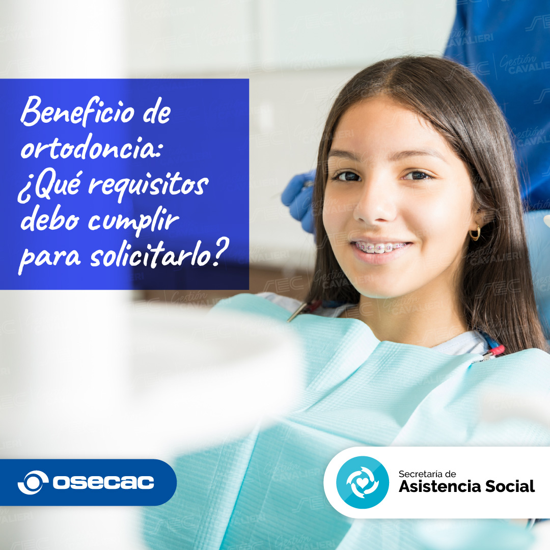 Si sos afiliado/a al SEC Capital Federal y beneficiario de OSECAC accedés al beneficio de ORTODONCIA para tu hijo/a de hasta 15 años.

Requisitos: afiliación activa (1 año + cuota al día), hijo/a dentro del grupo familiar y presupuesto de ODAR.

+ info: beneficios.sec.org.ar/Ortodoncia