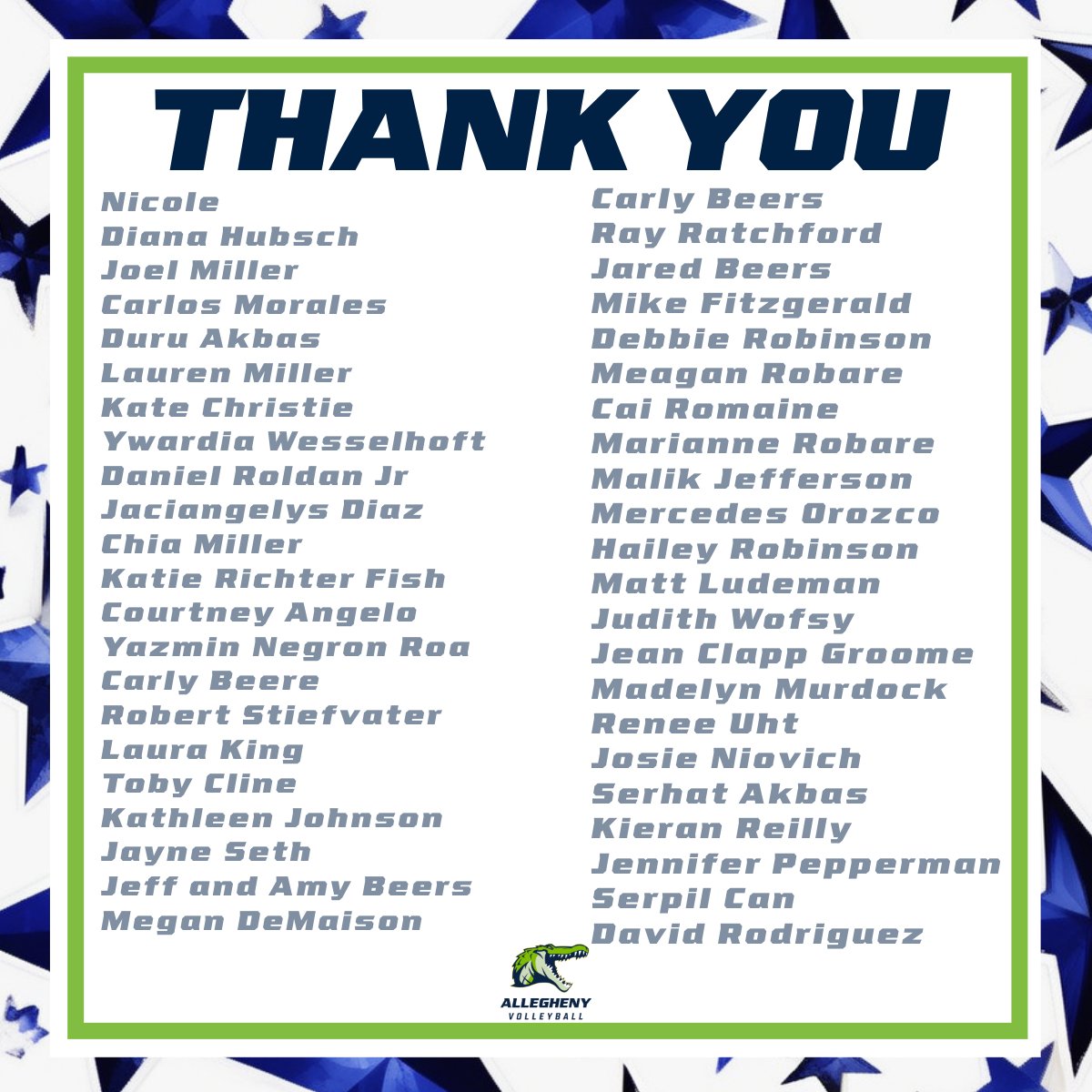 AlleghenyVball's tweet photo. Thank you to everyone who has donated so far today!

Link: 
https://t.co/YqMW9nvjDa  

#bringyourAgame #GatorGiveDay https://t.co/f2cT5DS4Xl