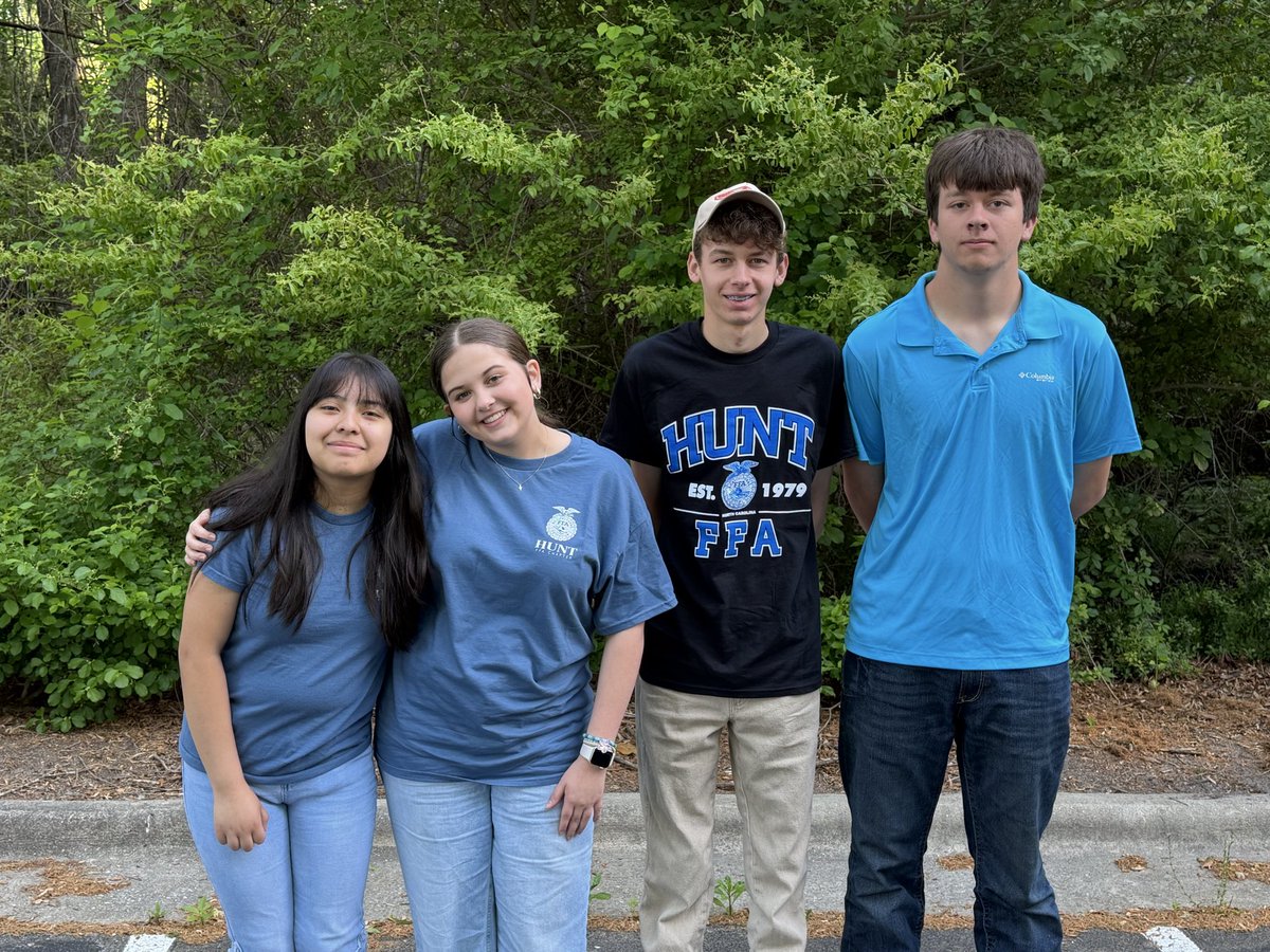 HuntFFA's tweet photo. Congratulations to the Hunt FFA members that competed Wednesday at the FFA East Central Regional Rally. 

The Nursery Landscape team consisting of Ava, Stacy, Jonathan, and Chase placed 4th in the region and advanced to states. https://t.co/nzOP2QTZ8z