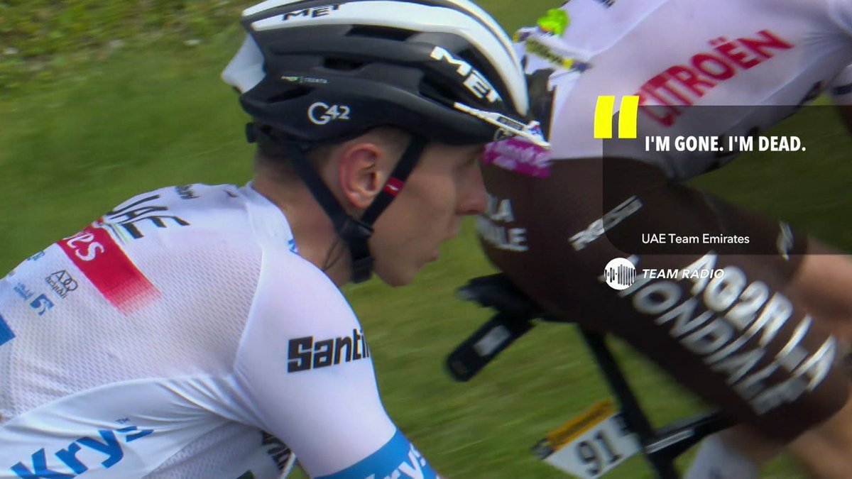 Pogacar después de intentar seguir a "Joao Silva" (escalador con 38 otoños a sus espaldas del Radio Paredes Boavista) en su subida a 10 w/kg a Torre desde Covilha: