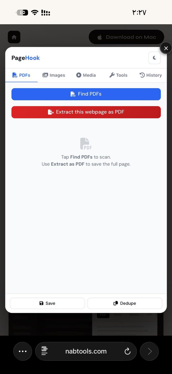 مسابقة على تطبيق PageHook 
لـ 10 رابحين لمدة سنة🔥
 اقوى تطبيق لـإضافة قوية لمتصفح Safari تقدم لك أدوات ذكية ومفيدة، منها:
• استخراج النصوص من أي صفحة  
• استخراج الخطوط المستخدمة  
•  حفظ من جمع روابط مواقع التواصل  
• مراقبة المواقع ومعرفة أي تغييرات عليها  
• إعادة تسمية