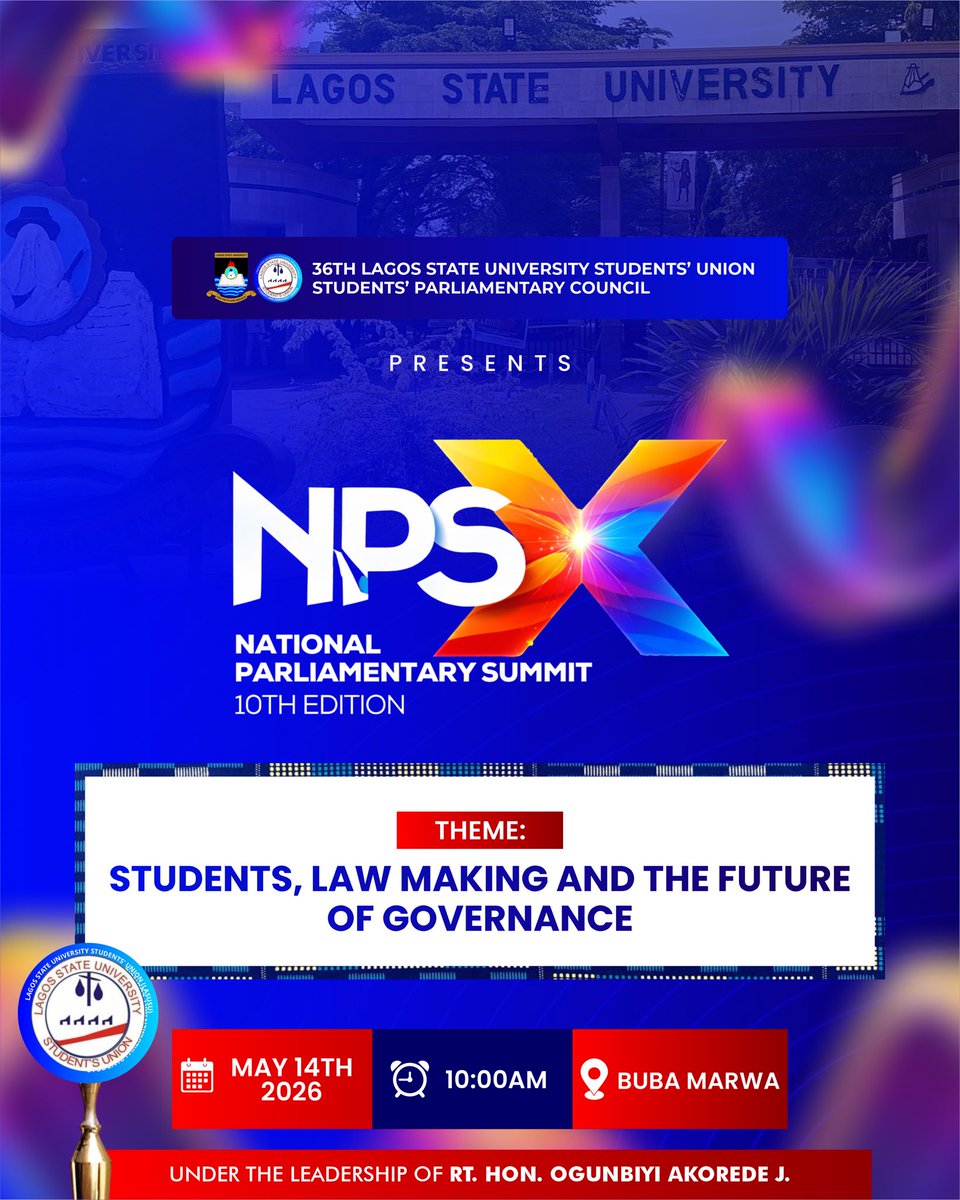 Big conversations are about to take center stage.

Students, ideas, policy, and the future of governance—all in one room, where voices won’t just be heard, they’ll matter.

Register Here➡️: tix.africa/discover/npsx