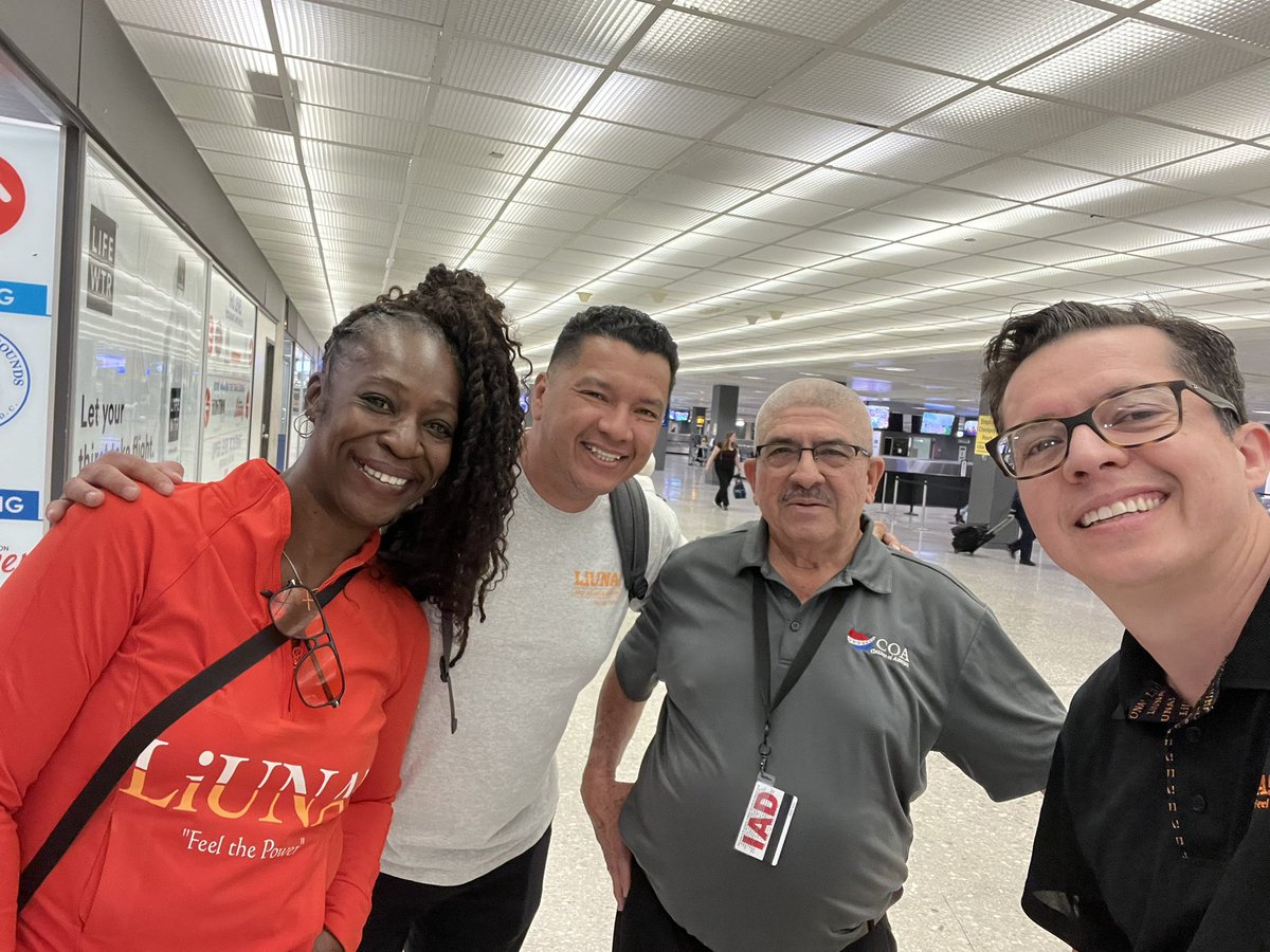 LiunaLocal572's tweet photo. Field representatives Diego, Juan, and Olivia visiting our members at Dulles Airport.

Justice 🔸 Honor 🔸 Strength
Feel the Power, Be The Power &amp; Use the Power💪🏽💪🏽🧡🇺🇸🇨🇦

#liuna572 #pselu572 #liunapenc #LaborersRISE #laborersrising #liuna #weareliuna #aflcio  #proudunionmember https://t.co/qYkIdHaCVI