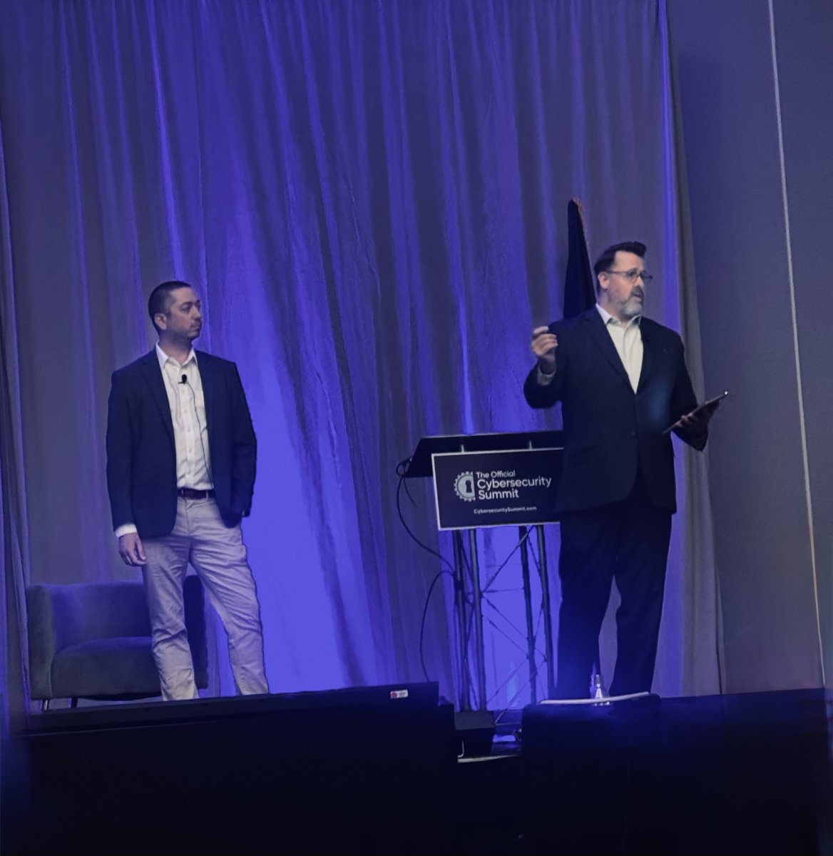 ITISAC's tweet image. Some photos of our Director of Threat Intelligence's presentations at yesterday's #Philadelphia @CyberSummitUSA!

Thank you to all the attendees who stopped by our exhibitor booth to chat. We'll also be attending Baltimore's Summit on April 28!

#conference #cybersecurity