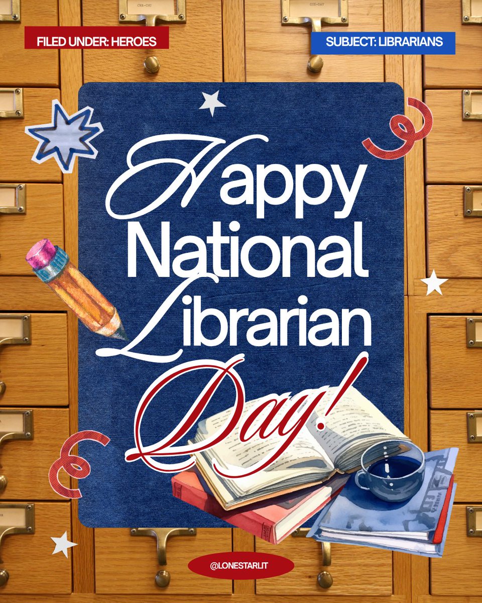 LoneStarLit's tweet image. Behind every reader is a librarian who helped them grow. 📚🌿 Happy National Librarian Day to the ones behind every well-loved book and every curious reader. 💫

#NationalLibrarianDay #LibraryLove #BookishCommunity #Bookish