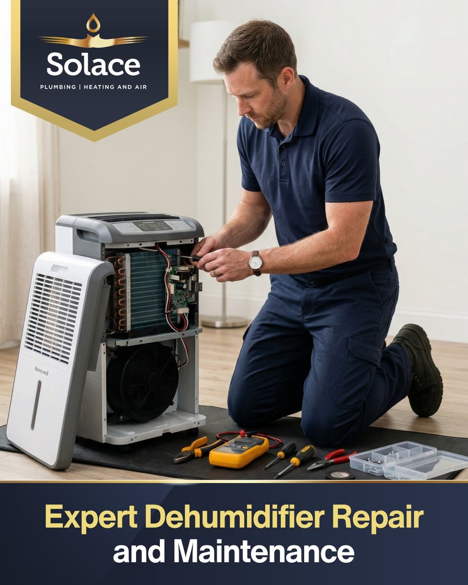 solace_heat_air's tweet image. Prevent basement humidity from damaging your home with our expert dehumidifier repairs. We make sure your space stays dry while protecting your family from poor air quality.

Contact Us Now: (909) 655-5586

#SolacePlumbingHeatingAndAir #DehumidifierRepair #HomeMaintenance