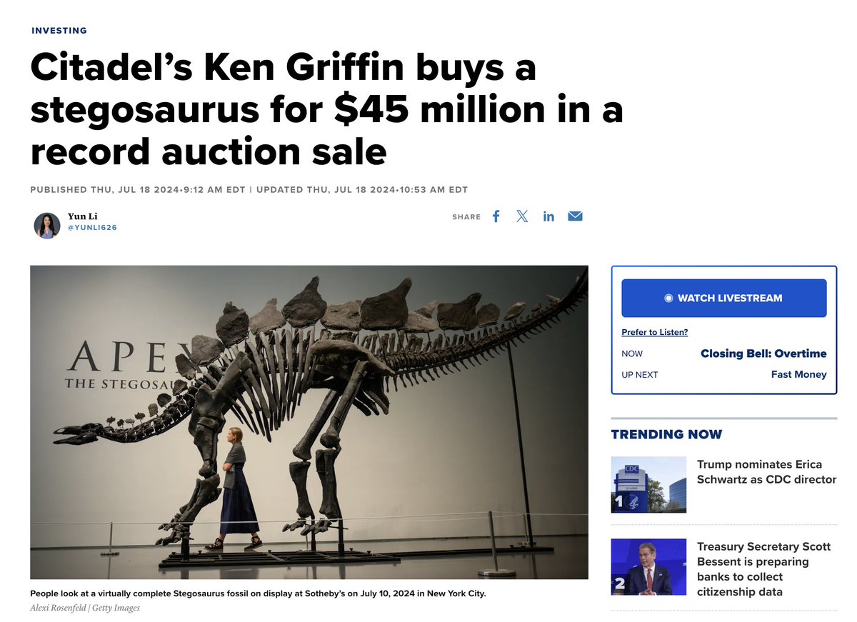 that same rich ahh guy also bought Apex the Stegosaurus for $45M, an asset only the 0.01% have access to

we're democratizing investments into dinosaur fossil specimen with legal ownership and futarchy governance on <a href="/solana/">Solana</a> 

everyone is building the future, we're bringing the