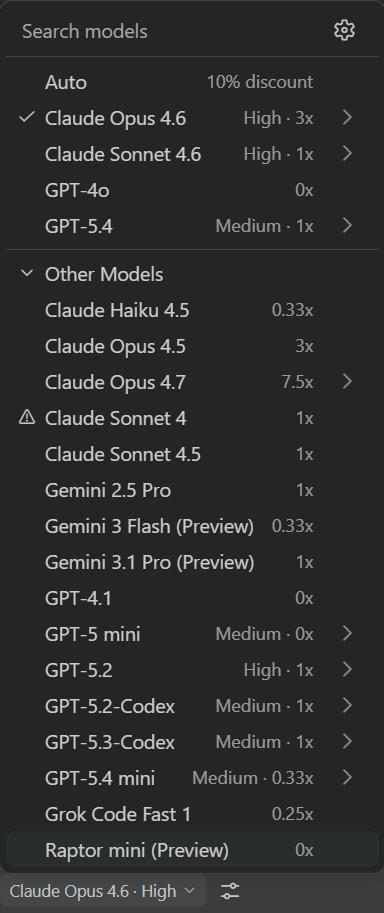 stegen's tweet photo. @MissMi1973 In Copilot Pro Opus 4.5 is still available, you can even select GPT-4o if you want.
The cost for using Opus 4.7 is 2.5x Opus 4.6, so i'll stick to 4.6 for now. https://t.co/ykiVR6RRBJ