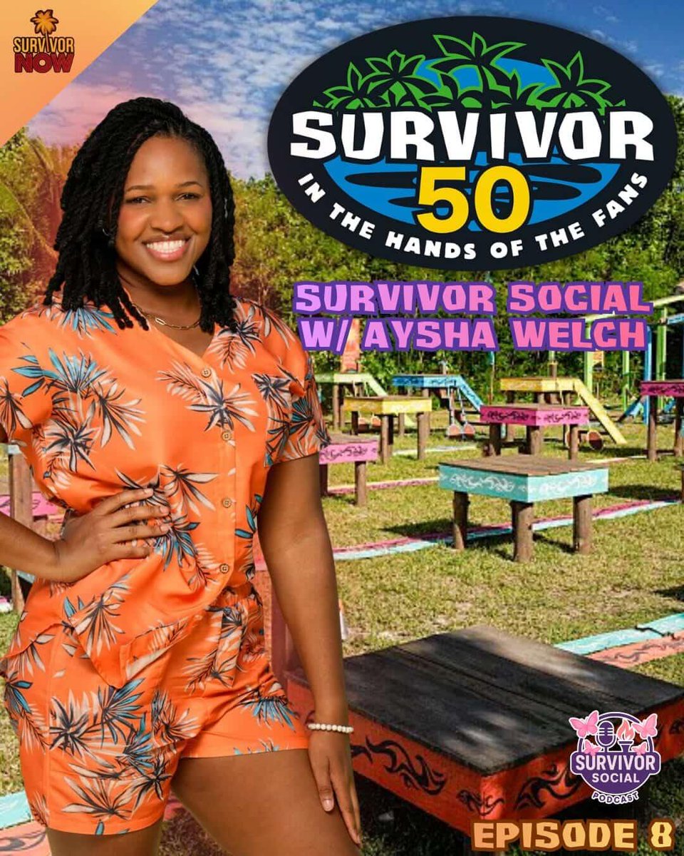 SurvivorNowpod's tweet image. TONIGHT at 8pm EST Survivor 47's @AyshaLikeAsia joins @caramonicaa on Survivor Social to discuss all things Episode 8 of Survivor 50 and to give out the Social Butterfly 🦋 award! 

Join the conversation in the live chat! 💬 

#survivor #survivor50 #survivor47 #rhap