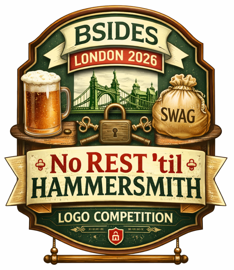 BSidesLondon's tweet image. It's Friday!
So you will have plenty of time and no excuses over the weekend to design a logo for this years 'No REST  'Til Hammersmith' edition event!
Full details and how to get your entries in, go to bsides.london/logo

#BSidesLDN2026 #Logo #Competition #Hammersmith