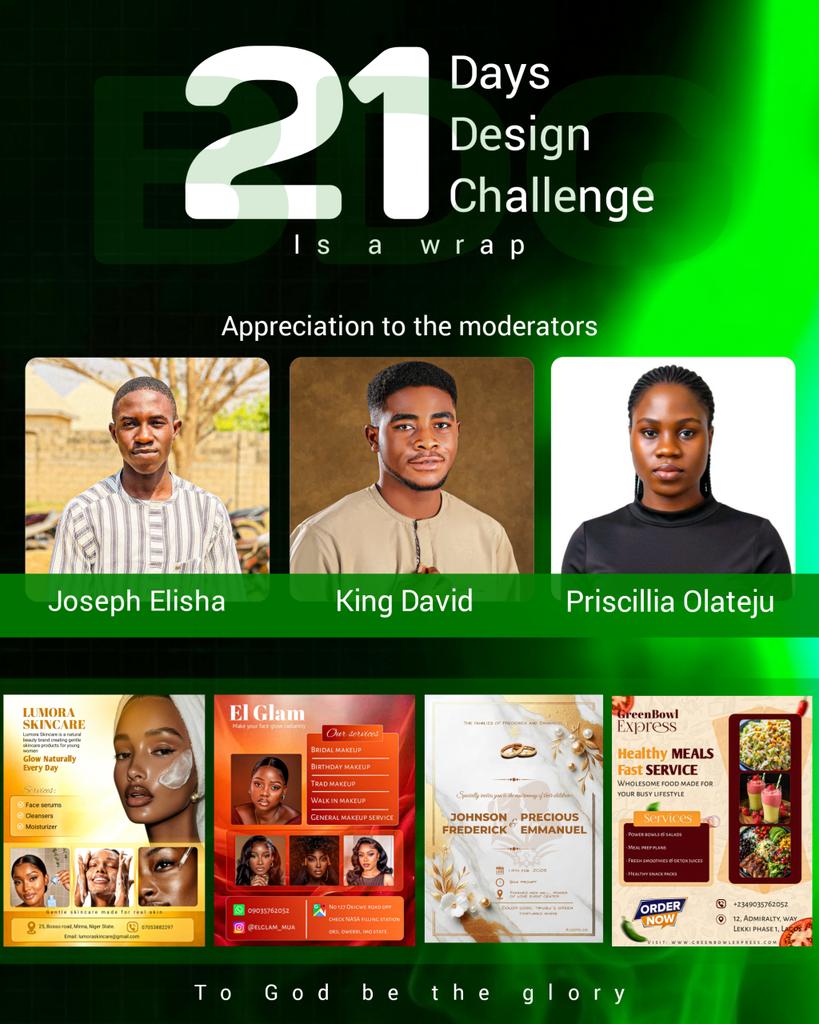olabiran_d71149's tweet photo. Day 21 of 21 days Design Challenge with David Samson
And it's a wrap
#iDesign
#idesignedthis
#designers#CreativeDesign#creativedesignerschallenge #designchallenge#growthdesign#designers#graphicdesigner#graphicdesigner#davidsamson
#21daysdesignchallenge https://t.co/OHcxw9xrBl