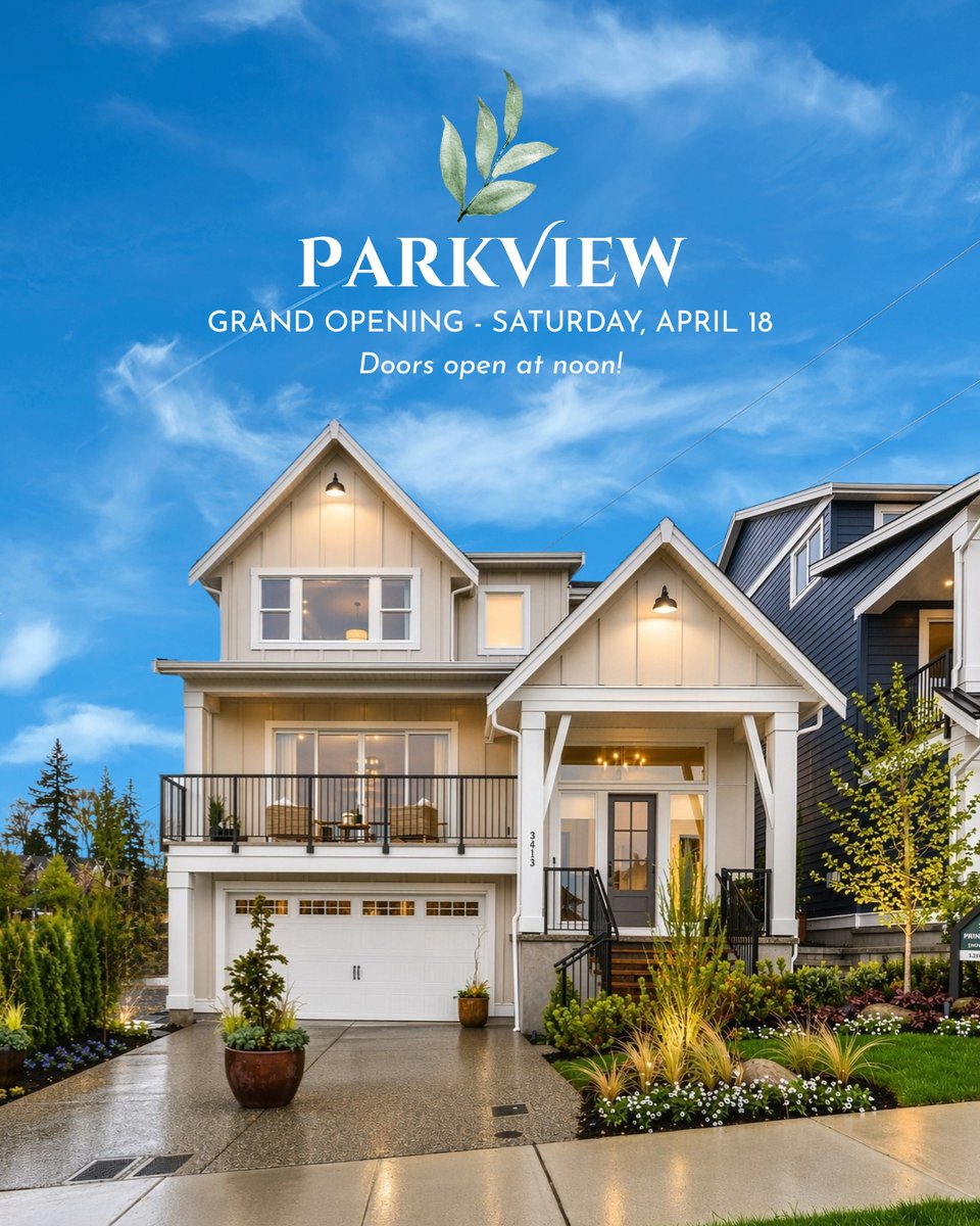 MStarHomes's tweet photo. 🎉 Please join us for the Grand Opening of PARKVIEW on Burke Mountain in Coquitlam!

📍 Saturday, April 18
⏰ Noon to 6pm

Come tour our two designer decorated show homes! 

https://t.co/beqfKCksPz https://t.co/aL27pPWu6a