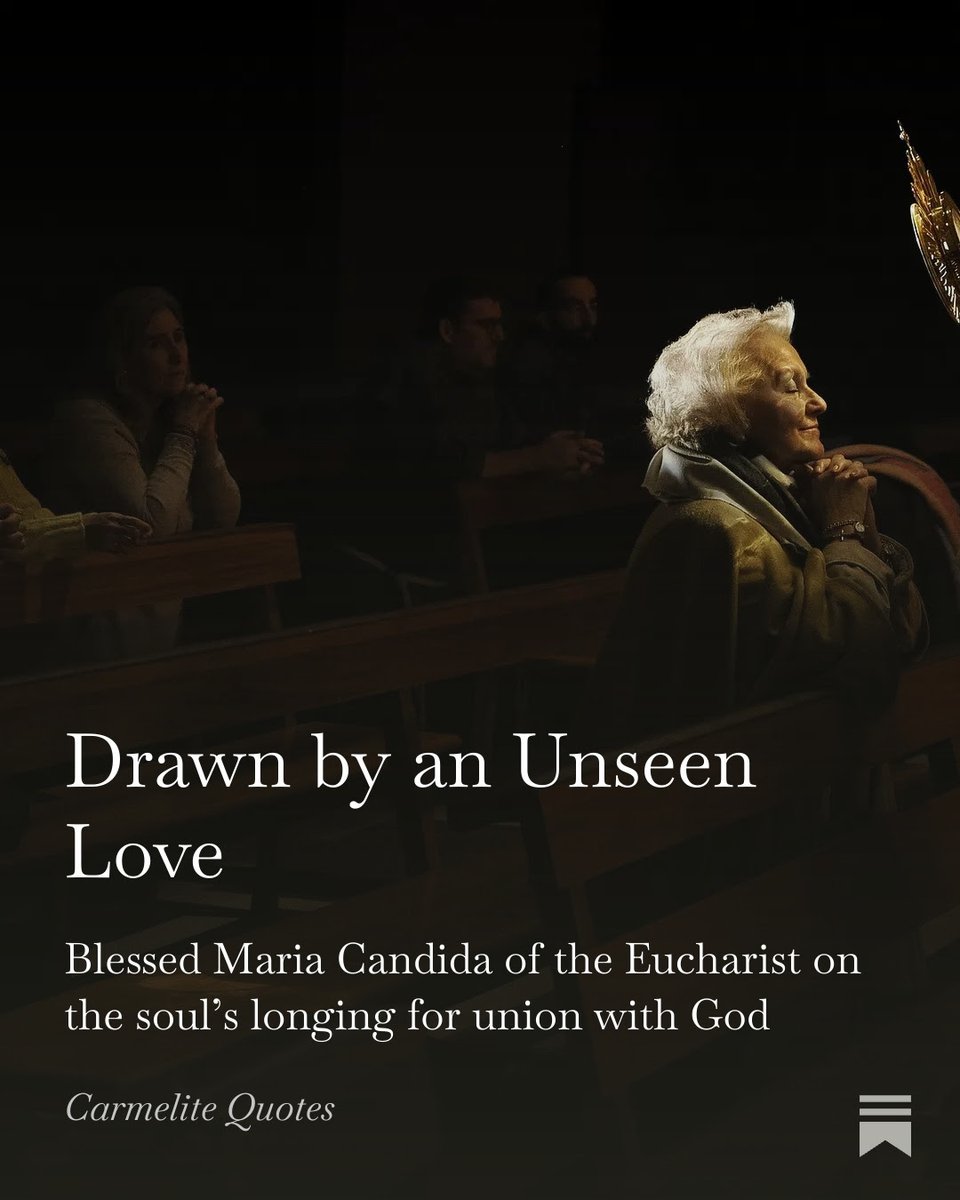 carmelitequotes's tweet image. 💔 What does it mean to be “wounded” by Christ’s love? Blessed Maria Candida of the Eucharist describes a soul drawn, seized, and marked by Jesus in ways it cannot fully explain.

🔗 twp.ai/4hq1jb

#Prayer #SpiritualGrowth #Catholic