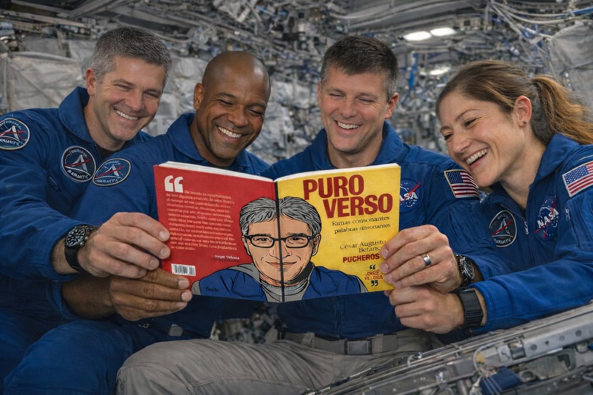 WilmerKaballer's tweet photo. La @NASA ha revelado algunas imagenes del #Artemis, aca vemos a los astronautas en su descanso leyendo una obra literaria de 1er nivel. Aca venos cuando estan leyendo las trovas de #cosiaca vs Ñitos. Genio @Yopucheros que la saco de la órbita 🌗 https://t.co/RWAM3qIf54