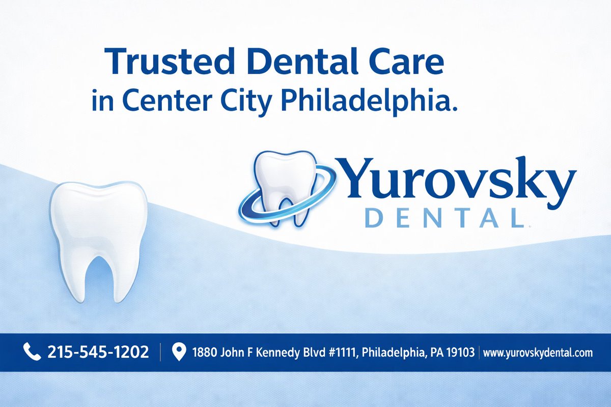 yurovskydental's tweet image. Your dental health matters more than you think 💡🦷 Call Yurovsky Dental today and take the first step toward a better smile!
#dentist #philly #smile 
rfr.bz/t449fe4