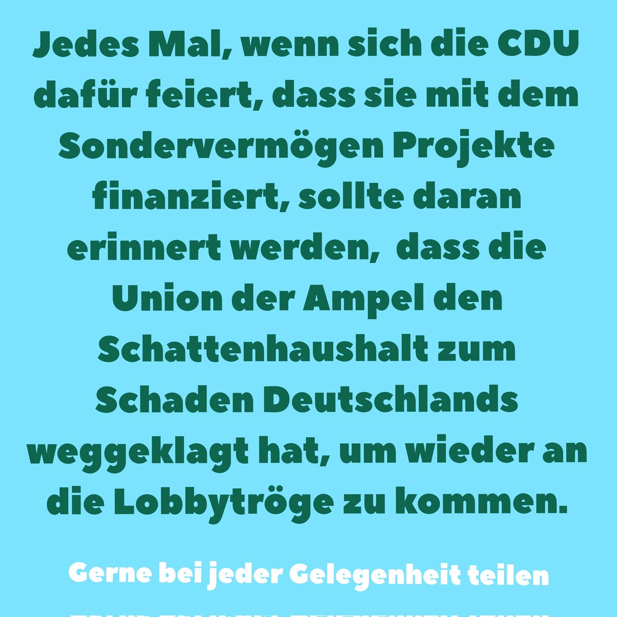 Hat die CDU eigentlich schon irgendwas für die Wirtschaft getan, das nicht aus dem Sondervermögen, das ja laut Merz gar nicht nötig war, finanziert wurde?

Wie kommt man auf die absurde Idee, dass diese Demagogen jemals Wirtschaftskompetenz hatten?