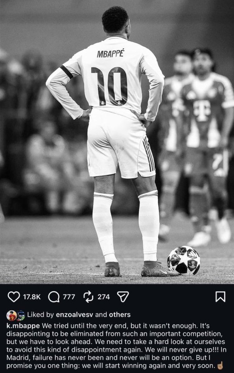 El mensaje de Mbappé luego de la eliminación contra el Bayern Munich: