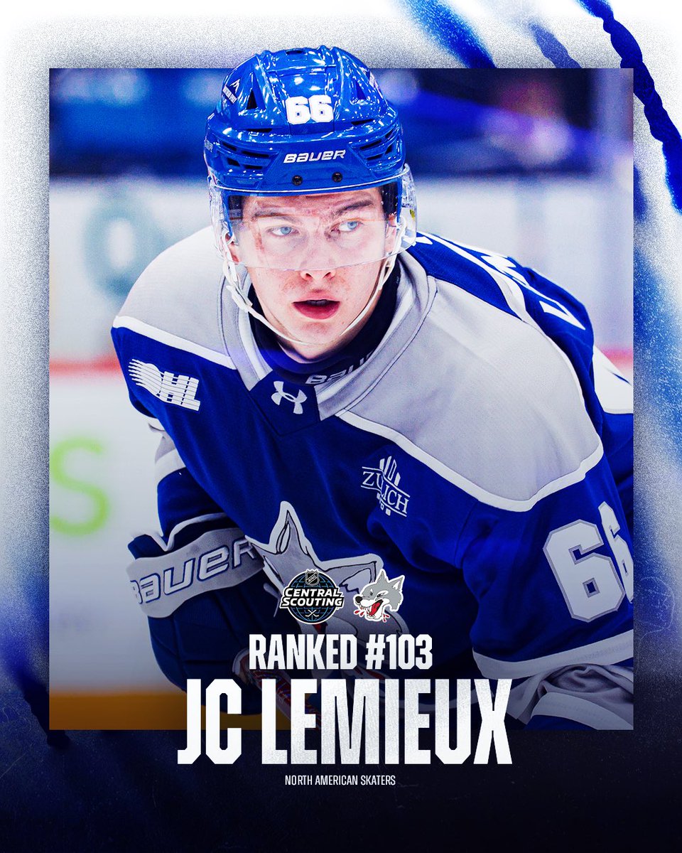 Sudbury_Wolves's tweet photo. Congrats to Adam Nemec, JC Lemieux and Rowan Henderson for all making the final NHL Central Scouting Rankings ahead of this year's NHL Draft!

#WolvesNation https://t.co/Gso1qeqvZP