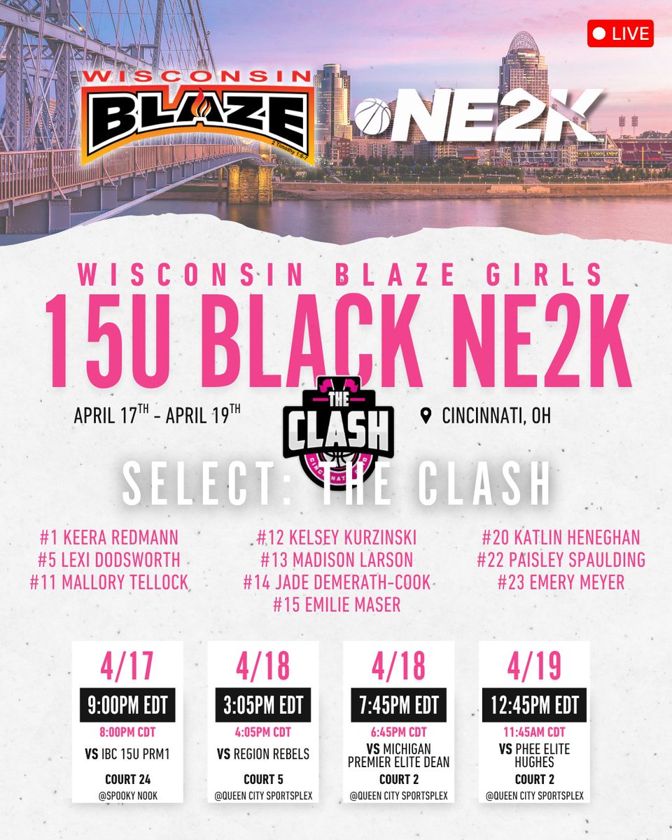 WisconsinBlaze's tweet photo. Don't miss our NE2K Teams at The Clash in Ohio 🔥

#WisconsinBlaze #NE2K #BeTheFlame https://t.co/p1kyVaQzCI