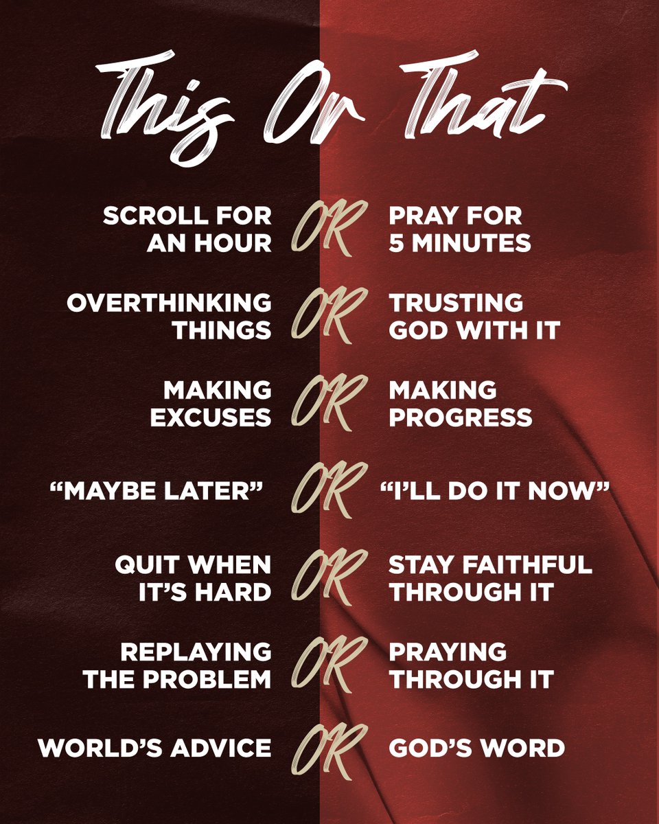 LifeRockChurch's tweet photo. Be honest with yourself: most of life is decided in the small moments.

What you choose when no one is watching, when it’s inconvenient, or when it’s uncomfortable, is where real change happens.

Small choices of faith add up over time.

So, today, which one are you choosing? https://t.co/825V3yVicW