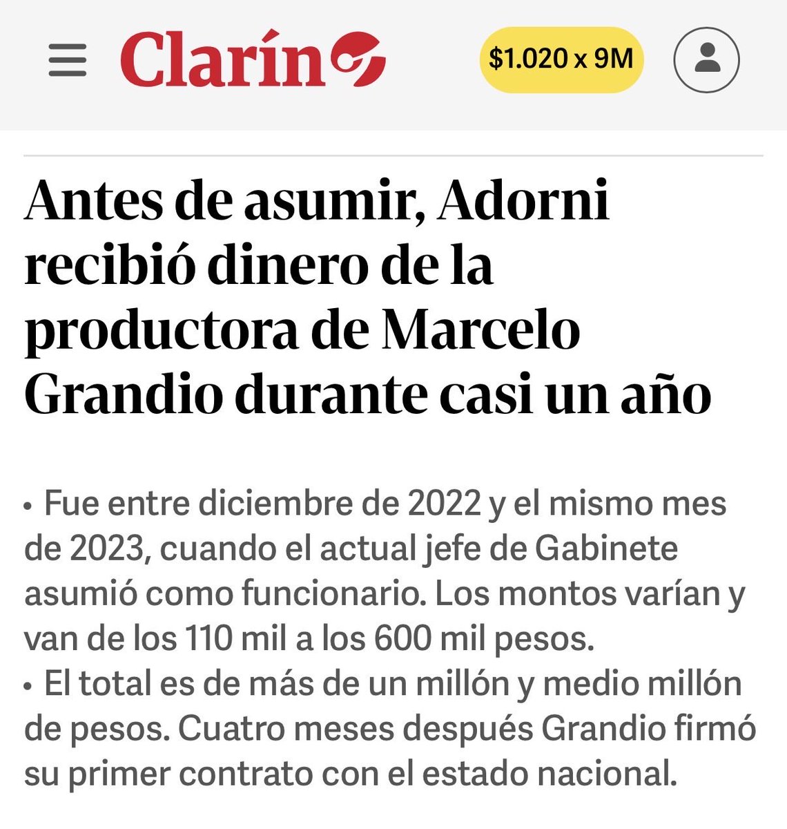 Otro capítulo de Adorni, que se parece bastante al capítulo Milei y Novelli. Vínculos del pasado que dan fruto a nuevos negocios ya con los amigos en el poder. Curiosamente otro comportamiento de casta.