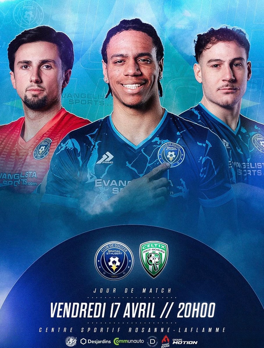 EvangelistaSpor's tweet image. Match de demain 🔥
Spatial St-Hubert vs Celtix Haut-Richelieu

Quel joueur va faire la différence ?⚽

#JourDeMatch #SoccerQC #Montreal #FootQC #Celtix #StHubert