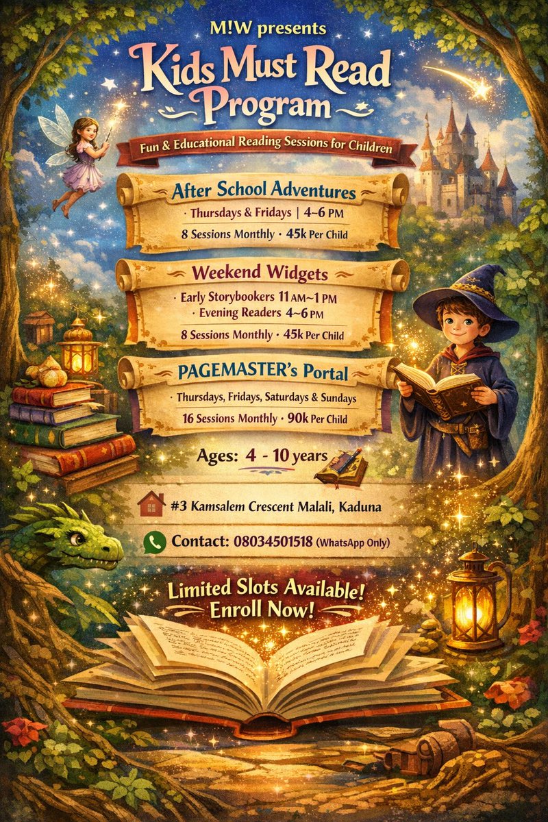 TheDailyToonist's tweet image. Reading through play continues this weekend, have you registered your kids yet or will you be watching through the picket fence?

Dear parents in #Kaduna whose kids struggle with #reading

For children who love #books but show no enthusiasm 💪🏽📚🦸‍♀️💡

#educator #readingclub 🤩