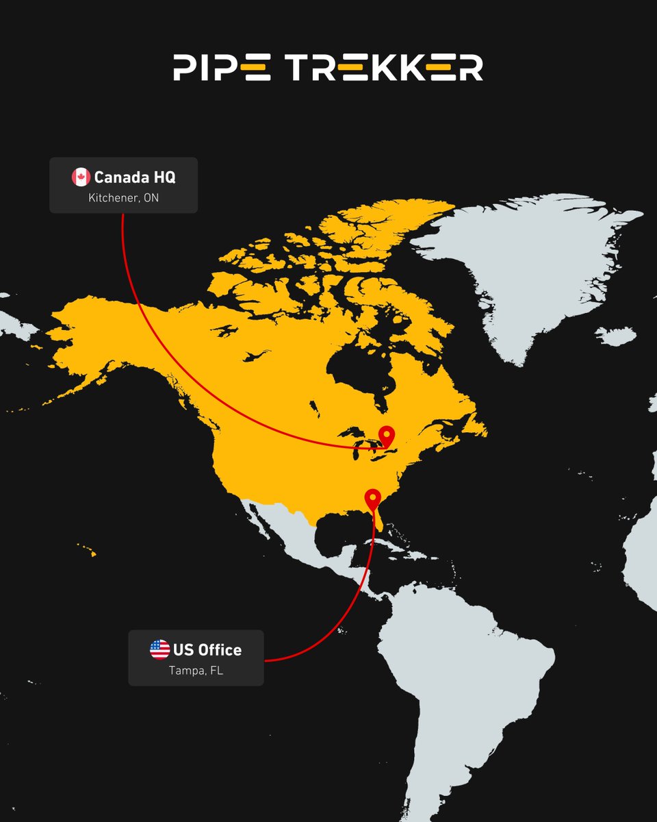 PipeTrekker's tweet image. Reliable support, wherever you operate 🌍

📍 Kitchener, ON
📍 Tampa, FL
📍 Global reseller network across Europe &amp;amp; Australia

Fast turnaround. Expert support.

#PipeTrekker #PipeCrawler #Service