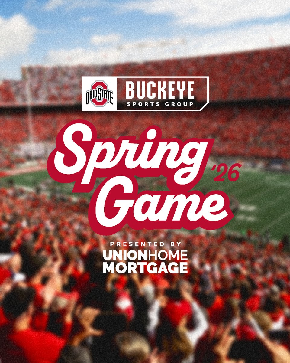 OhioStAthletics's tweet image. See you tomorrow Buckeye Nation! 🏈☀️

🏟️ @OhioStateFB Spring Game
⏰ Noon
📍 The 'Shoe
🎟️ go.osu.edu/springgametix26

#GoBucks | @UnionHomeMtg
