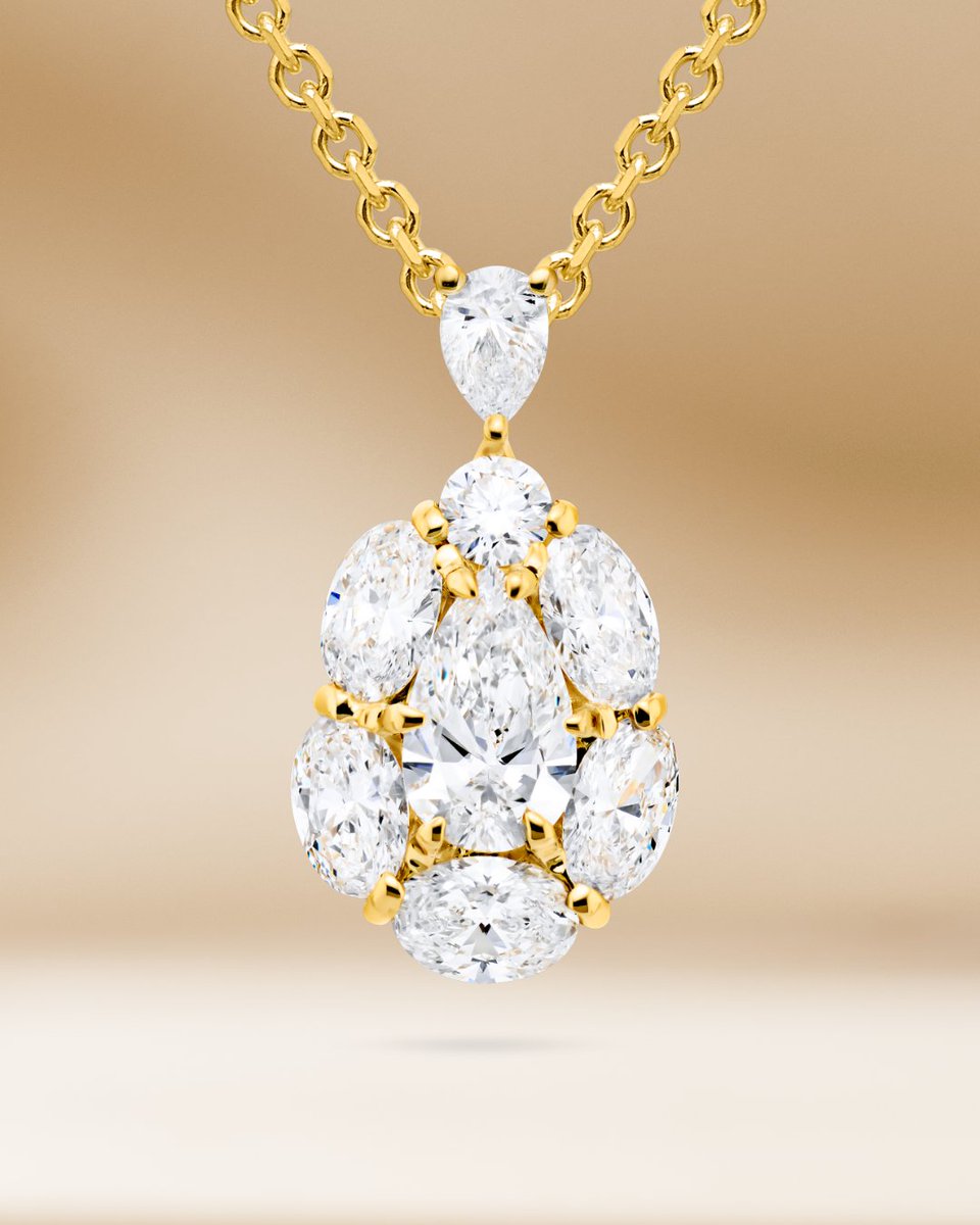 Discover exquisite style with JB Star! Our stunning encircled pendant features a beautiful certified pear-shaped diamond, cradled in oval diamonds, round diamonds and 18K yellow gold. (Style 2470-006)
.
.
.
#jbstar #jewelsbystar #highendjewelry #naturaldiamonds #aprilbirthstone