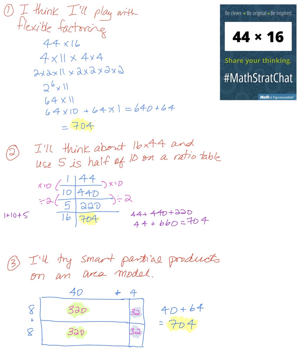 ccampbel14's tweet image. I am a little late this week but for this #MathStratChat I used 3 strategies and 3 models - equations, ratio table and area model. #MathIsFigureOutAble #MTBoS #ITeachMath #MathEd #abed