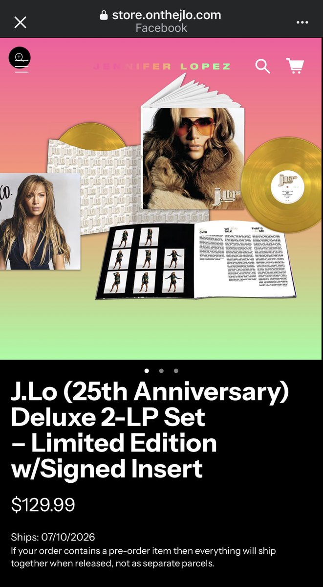 spsmith136's tweet image. @jlo what the hell is going on with the #ontheJLo #store?!! Ordered the 25th anniversary albums…gold vinyl, release date changed to 10th July (no communication), but when checking order, get error message on webpage saying link expired!! #JenniferLopez #WMG @warnermusic