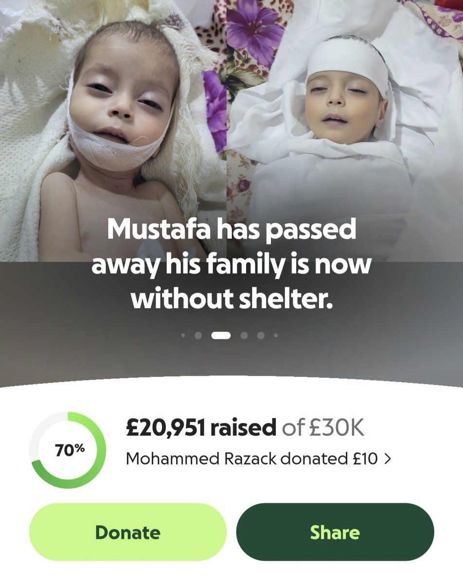 Mustafa passed away 💔
His family now faces a difficult life. What was once hope to save him is now hope to give them a home and a dignified future.
We will continue until we reach the goal, by Allah’s will 🤍
Please keep them in your prayers.
🔗 [gofund.me/62d07c816]