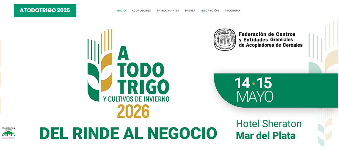 GrupoSEMA's tweet photo. ⏰¡Empezó la cuenta regresiva para A Todo Trigo 2026 en Mar del Plata!
👉Enterate la agenda de actividades acá: https://t.co/lXnH4JDVu1
y seguinos en Instagram, Linkedin, Facebook y acá para saber más detalles
#savethedate #atodotrigo https://t.co/7G1LAx0iK4