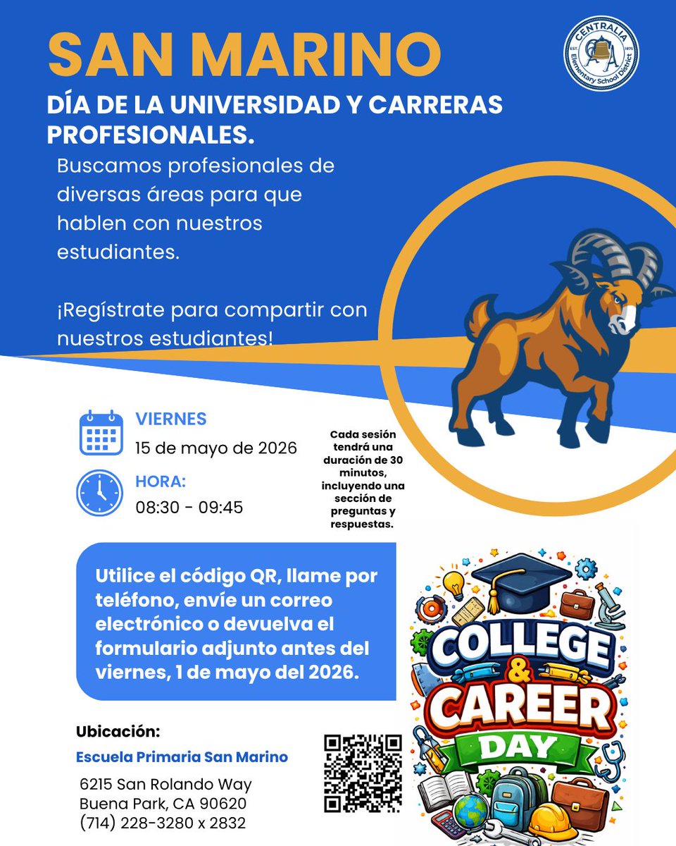 sm_ramsBP's tweet photo. Calling all professionals! 🚨 
Come share what you do and inspire our scholars at College &amp; Career Day! 🎓💼 
The deadline to sign up is May 1st, 2026 https://t.co/t8bpCCv7c8