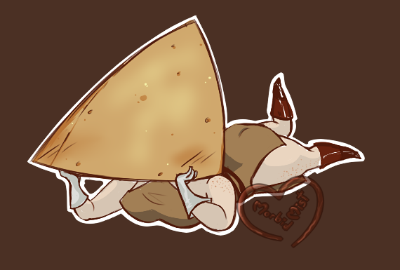 Morbid_Mist's tweet photo. Nachohead bag lady from Hellmart is so freaking CUTE 

#fanart #hellmart https://t.co/czHitZ3Mqy