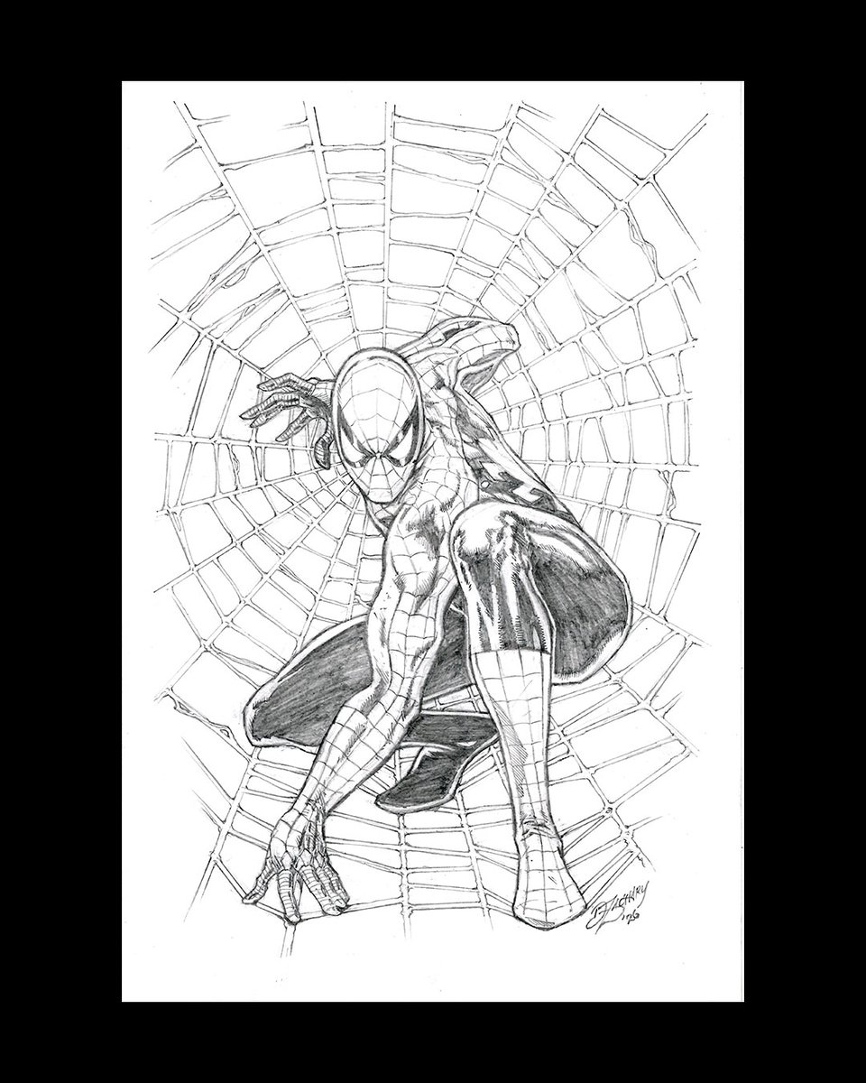 ATTENTION SPIDER-MAN FANS! Classic Spidey in his web. 11x17. Pencil on Bristol. 

#spiderman #peterparker #MarvelComics #comicbookpencils #comicbookart #deanzachary