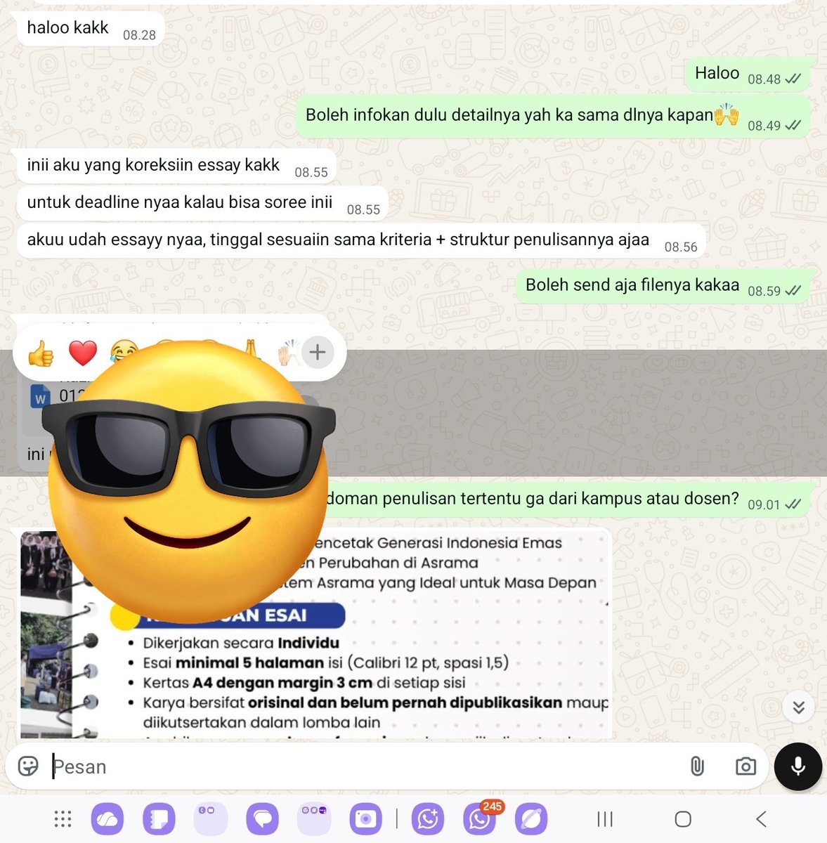 twiqkly's tweet image. Testi essay psikologo only 4 jam satset bgt free revisi juga pengerjaan ga asal yuk kaka yg mau order sung wa di bio yapss selsai sebelum deadline🥰😇😍
#jokitugas #essay #jurnal #zonauangㅤ #zonajajan