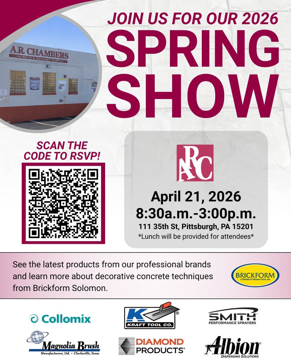 ARChambersPitt's tweet photo. Happening on Tuesday, April 21st - AR Chambers and Brickform Demo! 

Stop by, watch the professionals work.

#demo #concrete #construction #brickform https://t.co/JaskZA1mOL