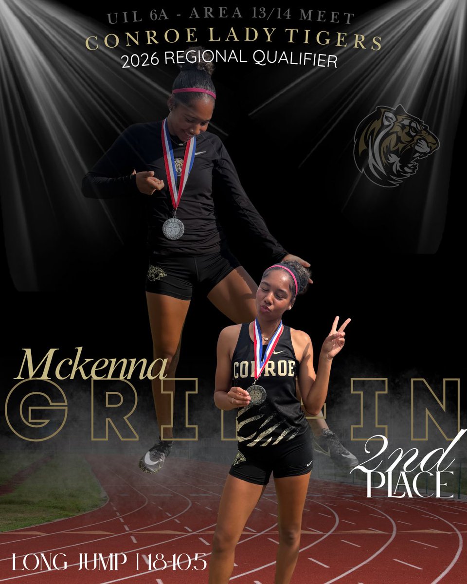 ogden_shannan's tweet photo. Coming up Big in Big moments is Griffin with a new PR and a 🥈in the LJ at the District 13/14 Area Meet #upnextregionals #sicemtigers @CoachHardeman @Tasha_Smith78 https://t.co/P7VEtXD2y9