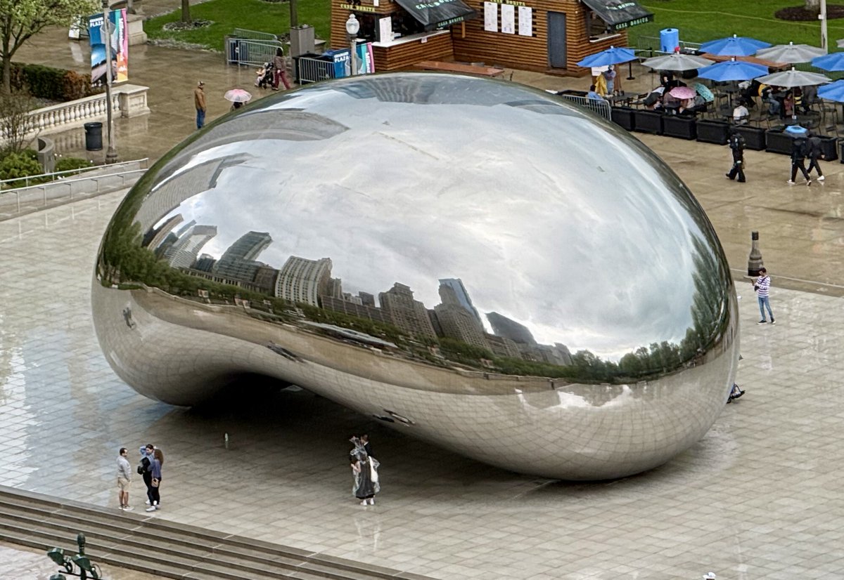 Chicago’s Bean from the air.