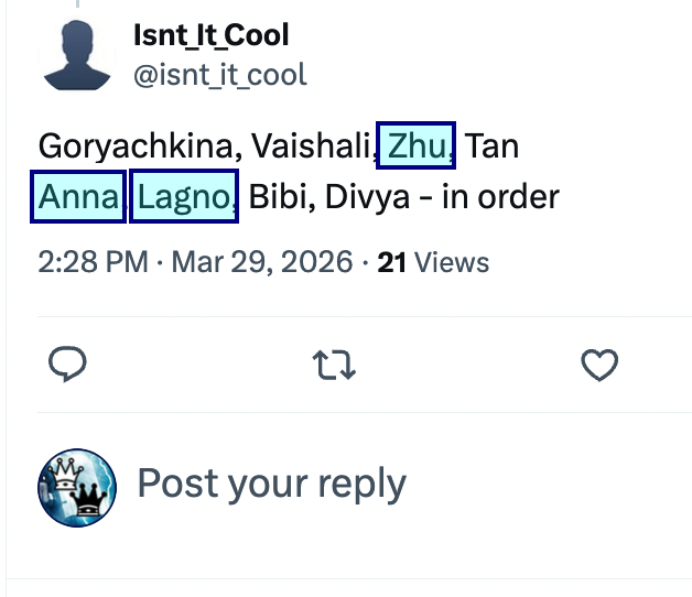 Women's Chess Coverage tweet media