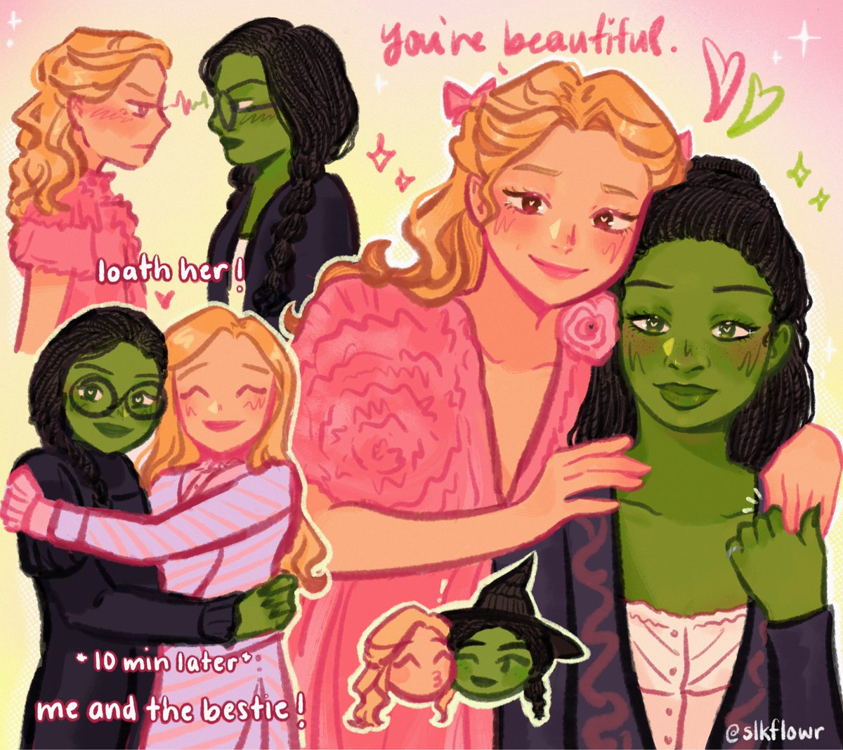 slkflowr's tweet image. my gelphie art 🩷💚 #wicked