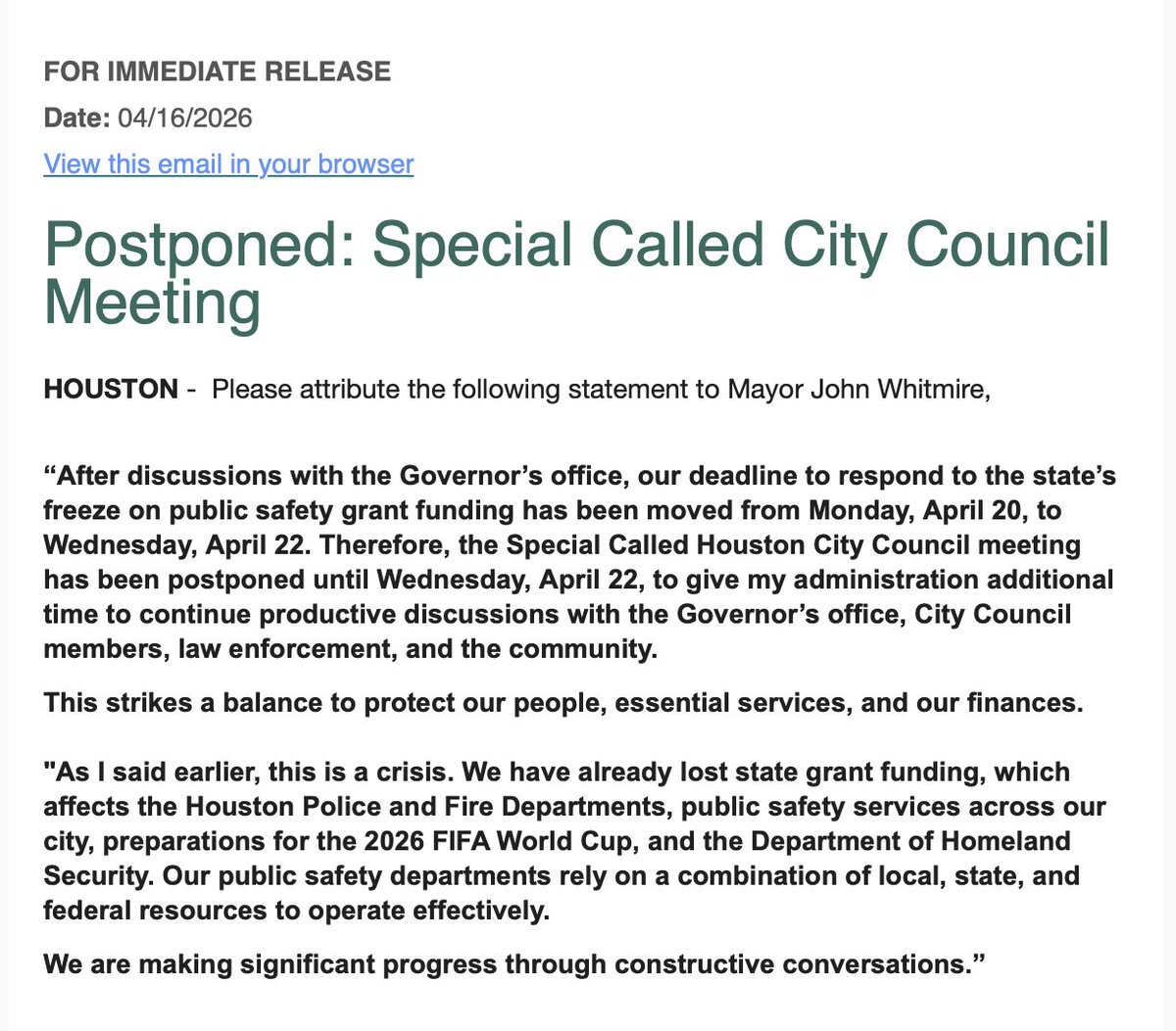 hollyshansen's tweet image. In: #Houston postpones special meeting regarding possible repeal of ordinance on police &amp;amp; ICE: