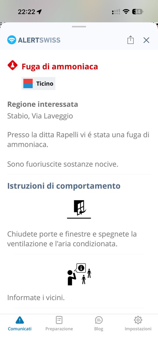 Paragliding's tweet photo. PERICOLO!!!‼️‼️‼️ FUGA DI AMMONIACA a Stabio Ditta Rapelli https://t.co/NV0PTiI0FG